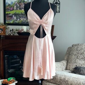 Finders Keepers Blush Cut-Out Mini Dress